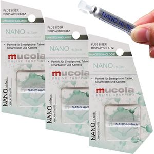 Mucola Displayschutz 3er Set Nano Protect Flüssiger Displayschutz Tablet Hi-Tech Schutz keine Blasen