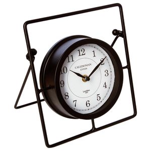 Tischquarzuhr Tischuhr Uhr Dekoration Metallgehäuse schwarz 215 x 190 x 170 mm