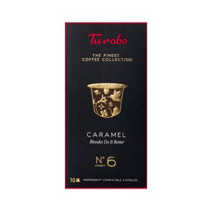 Kávové kapsuly, TURABO, Karamel, 10 kapsúl kompatibilných s Nespresso, 54 g