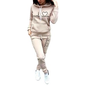 Damen Trainingsanzüge Hoodies Jogginghose Sweatsuits Warme Elastische Taille Set Khaki,Größe:M