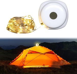 2 Stücke Multifunktionale Tragbare Campingleuchte,10m Einziehbare Camping Lichterkette,Wasserdichte Campingzeltleuchte mit mehreren Beleuchtungsmodi