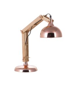 BELIANI Büroleuchte Kupfer Metall und Holz 53 cm Arm und Schirm verstellbar Kabel mit Schalter Industrie Look