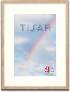 aFFa frames Tisar Bilderrahmen aus Holz mit Passepartout 21x29,7 cm Creme, leicht, rechteckig, mit Acrylglasfront, HDF-Rückwand Hellbraun (05) 30x40 cm