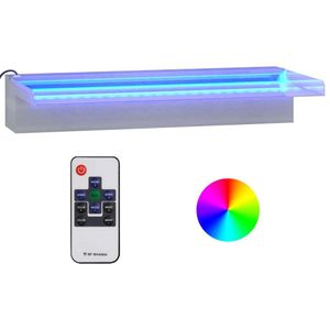 vidaXL Vodopádový prvok s RGB LED diódami Nerezová oceľ 45 cm