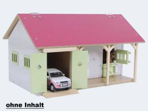 Farm Pferdestall 34x22cm 1:32 Garage 2 Boxen rosa