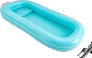 Aufblasbare Badewanne, sicher für die Benutzung im Bett, schnelle Inflation, Blau