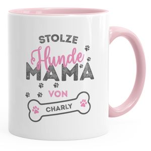 personalisierte Kaffee-Tasse stolze Hundemama von [Hundename] personalisierte Geschenke Hundebesitzer SpecialMe® Princess rosa Keramik-Tasse