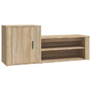 vidaXL Schuhschrank Sonoma-Eiche 130x35x54 cm Holzwerkstoff