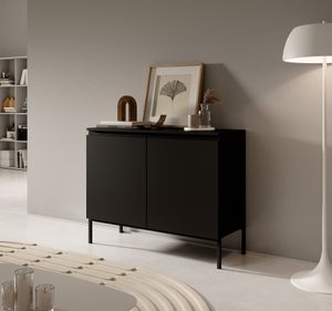 Selsey Sideboard Bemmi - Kommode 2-türig, Schwarz, 100 cm