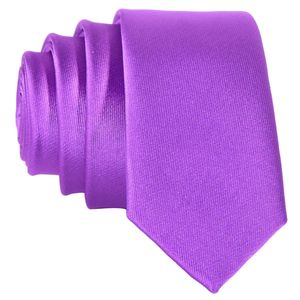 DonDon schmale lila Krawatte 5 cm glänzend