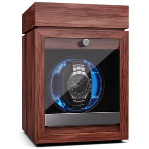 Klarstein, automatický naťahovač hodiniek, pre 1 hodinku, pre automatické hodinky, tichý, modré LED osvetlenie, akrylové dvierka, 4 nastavenia TPD