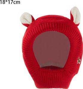 Baby Schlupfmütze Warm Niedlich Tier Wintermütze Schalmütze (Red)