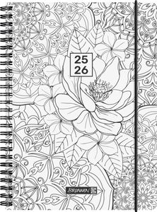 BRUNNEN Schülerkalender (2025/2026) \ZENart\", 2 Seiten = 1 Woche, A5, 208 Seiten, PP-Umschlag"