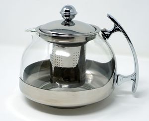 Teekanne 1,2 L Teebereiter mit Edelstahl Tea Sieb Glas Tee Kanne Hitzebeständig