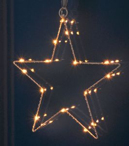 LED Fenster Silhouette Stern - 30 x 28 cm - Weihnachts Tisch Fenster Deko beleuchtet Batterie betrieben