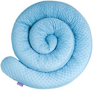 Bettschlange 300 cm [Blau - Minky] Bettumrandung Bettrolle Babybettschlange 3m