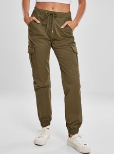 Urban Classics TB3626  Ladies High Waist Cargo Jogging Pants, Größe:XL, Farbe:summerolive