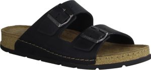 Rohde 6294-90 Herrenschuhe, Pantolette, Leder, Schwarz, Weite G, Weichbettung - Herrenschuhe Sandale / Pantolette, Schwarz, leder (brushleder)