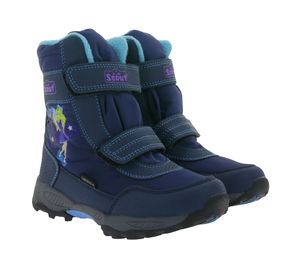 Scout JARVEN Kinder Winter-Schuhe robuste Boots mit Cinderella Charakter-Print 37077933 Blau, Größe:28