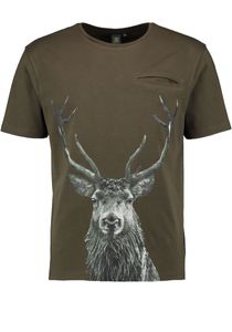 OS Trachten Herren T-Shirt Kurzarm Jagdshirt mit Rundhalsausschnitt Ebape, Größe:L, Farbe:trachtengrün
