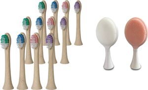 KOMA sada 12 náhradních bambusových hlavic pro kartáčky Philips Sonicare HX6014 + DÁREK Čistící pleťové kartáčky