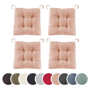 sleepling – 4er Set Stuhlkissen, Sitzkissen, für Indoor und Outdoor, 40 x 38 cm, rose