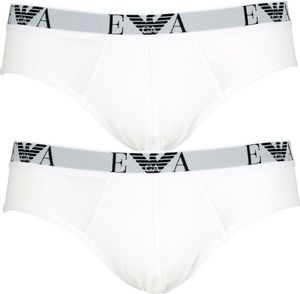 2er Pack EMPORIO ARMANI Slips Unterhosen Stretch Baumwolle Brief Farbwahl, Farbe:Weiß, Menge:2er Pack (1x 2er), Wäschegröße:L, Artikel:-04710 white