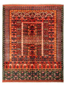 Morgenland Afghan Teppich - 196 x 158 cm - rot