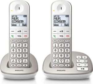 Philips Schnurloses Seniorentelefon XL495 1S/38 Champagner (XL4951S/38)