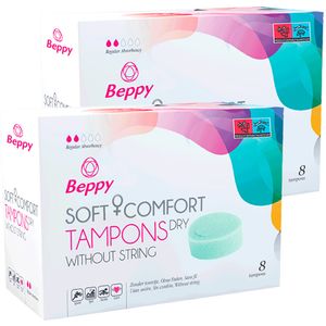 Beppy «DRY» (Classic) Soft + Comfort Tampons Doppelpack, 2 x 8 Stück, ohne Fädchen