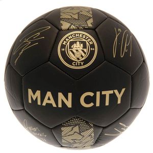 Manchester City FC - "Phantom" Fußball mit Unterschriften TA8812 (5) (Schwarz/Gold)