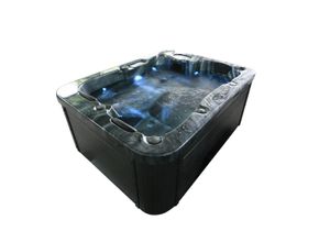 HOME DELUXE - Whirlpool BLACK MARBLE PURE - 210 x 160 x 80 cm - inkl. 21  Massagedüsen & Heizung | Außenpool
