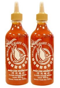 Doppelpack FLYING GOOSE Sriracha (2x 455ml) | Chili Sauce mit extra Knoblauch | Extra Garlic