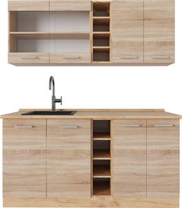 Vicco Single küche R-Line, 160 cm , AP Eiche, Sonoma/Goldkraft Eiche