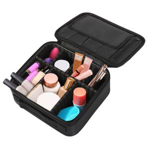 Schminkkoffer Kosmetiktasche Reise Makeup Tasche Kosmetikkoffer mit Fächern Portable Schwarz