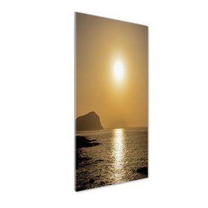 Tulup® Acrylglas - 50x125cm  - Wandkunst -  Bild auf Plexiglas Deko Wandbild hinter Kunststoff / Acrylglas Bild - Dekorative Wand für Küche & Wohnzimmer -  Landschaften - Sonnenuntergang Meer - Gelb