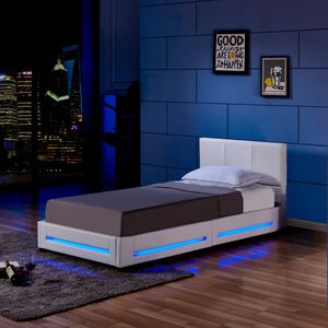 LED Bett ASTEROID - Variantenauswahl, Farbe:weiß, Größe:90 x 200 cm