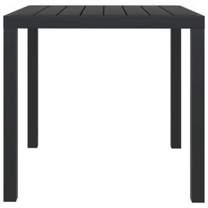 vidaXL Gartentisch Schwarz 80x80x74 cm Aluminium und WPC