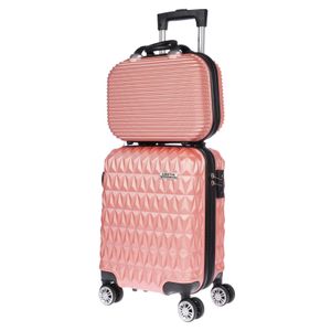 2 tlg Hartschalen Kofferset Reisekoffer Trolley Koffer TSA Kosmetiktasche Beutel