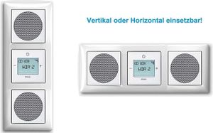 Busch Jäger Unterputz UP Digitalradio 8215 U (8215U) Komplett-Set Balance SI alpinweiß mit 2 x Lautsprecher in 3 fach Rahmen integriert inkl. Abdeckungen (Unterputzradio) Radio
