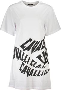 Cavalli Class Print Kleid mit Logo und Rundhals : Größe - L Größe: L