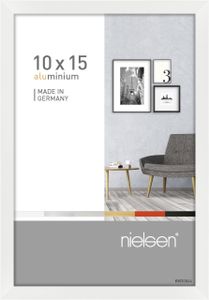 Nielsen Aluminium Bilderrahmen Pixel, 10x15 cm, Weiß Glanz