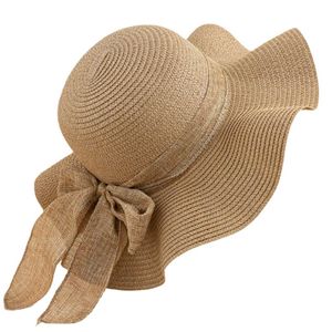 Vivi Idee® Sonnenhut Strohhut Damen faltbar Sommerhut Sonnenmütze Strandhut Straw hat Einheitgröße (Natur)