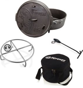 Petromax Feuertopf-Set ft6 mit Füßen 5,5 Liter Untersetzer, Tasche, Deckelheber