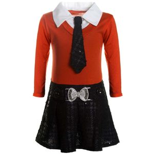 BEZLIT Mädchen Kleid abnehmbarer Krawatte und Rockteil mit Pailletten  Orange 92