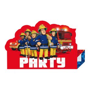 8 kart z zaproszeniem Strażak Sam