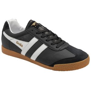 Gola Harrier Leather Herrenschuhe Sneaker Schnürer Schwarz Freizeit, Schuhgröße:43 EU