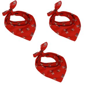 Betz 3er Pack Nickituch Edelweiß Halstuch Bandana Kopftuch Größe ca. 55 x 55 cm 100% Baumwolle Farbe rot