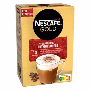 Nescafe Cappuccino Entkoffeiniert Löslicher Kaffee 10 x 12.5 g