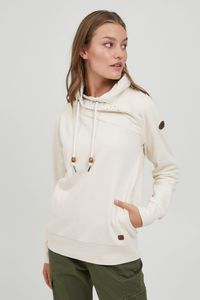 OXMO OXUdine Damen Langes Sweatshirt Pullover Longpullover Schlakragen Troyer mit Kordeln mit Muster